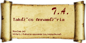 Takács Annamária névjegykártya